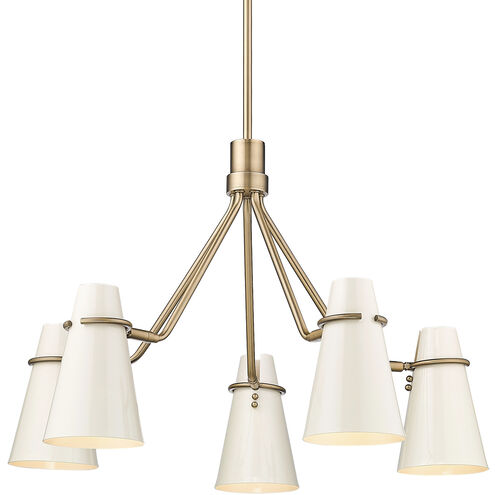 Reeva 5 Light 27.38 inch Modern Brass Chandelier Ceiling Light